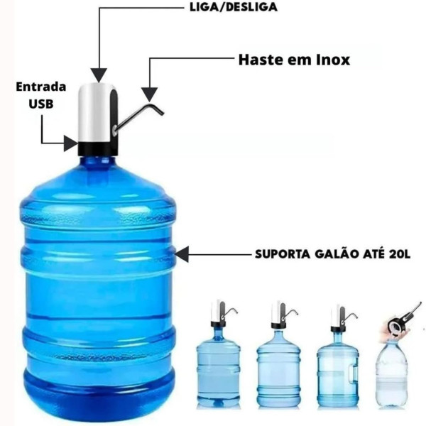 Bebedouro Bomba Elétrica galão Garrafão Agua Usb