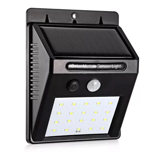 Luminária Parede Solar 30 Leds Sensor Movimento L...
