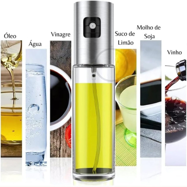 Pulverizador de Azeite em Vidro Spray Dispenser Cozinha Saudável