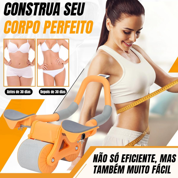 Rolo Abdominal Roda Dupla com Apoio | Estabilidade...
