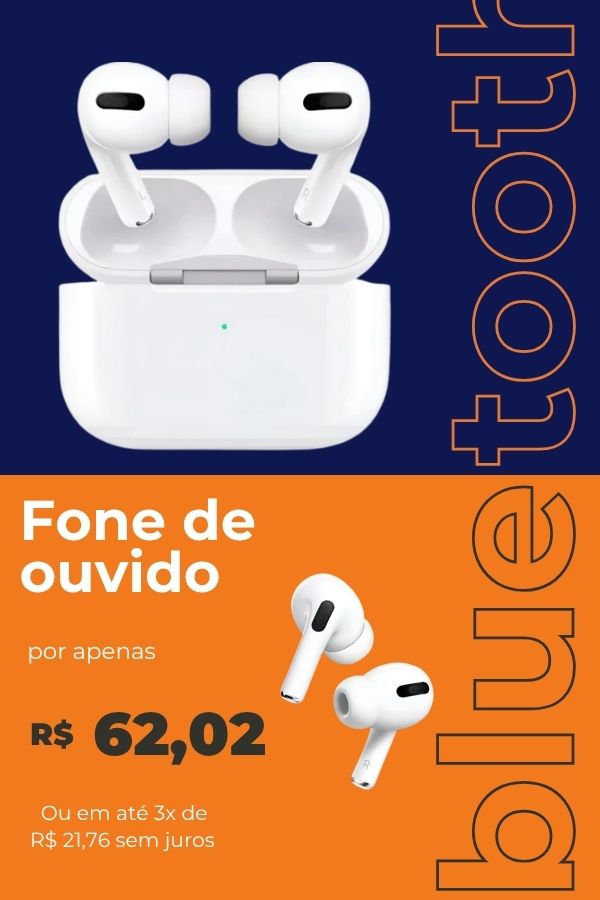 Fone de ouvido Bluetooth