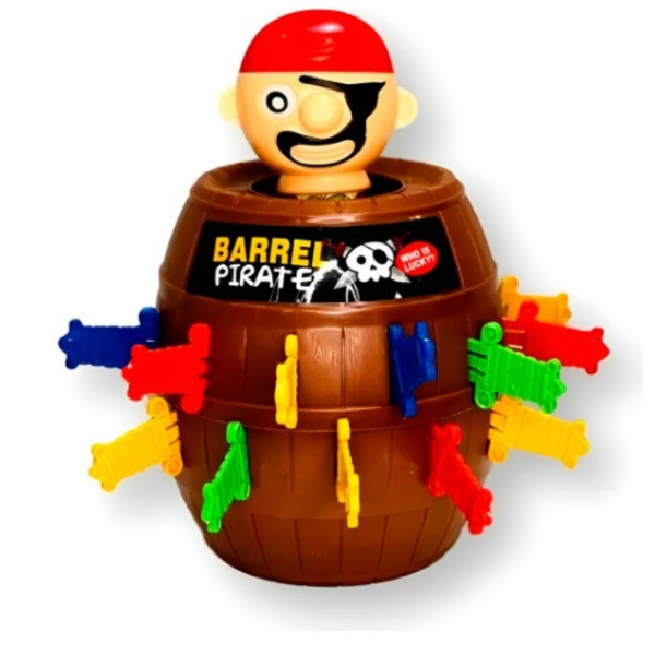 Jogo Barril Pula Pirata Espadas Sorte Diversão Criança
