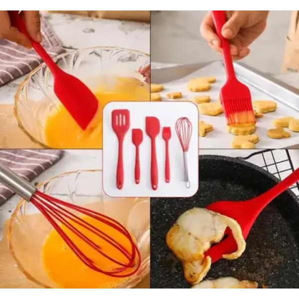 Kit Utensílios de Silicone para Cozinha 5 Peças