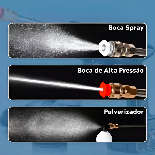 Conjunto Kit Lavadora de Alta Pressão Recarregável