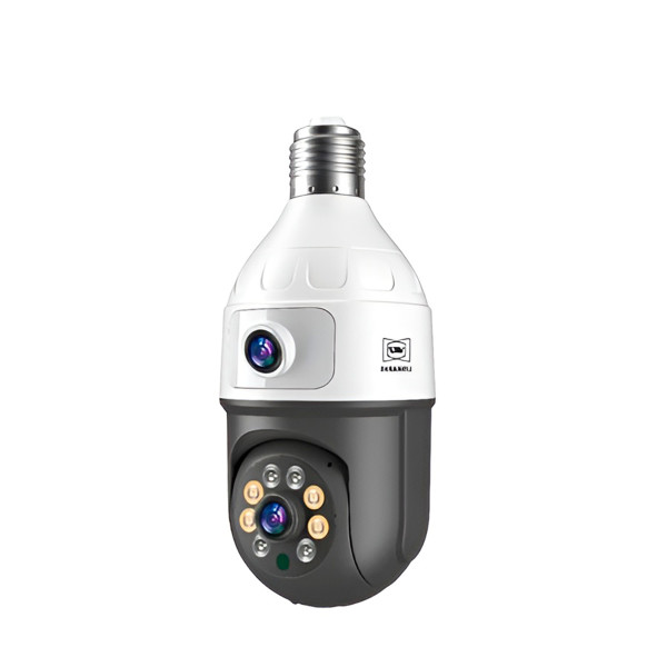Câmera Ip Lâmpada Wifi Full Hd Visão Noturna Lente Dupla