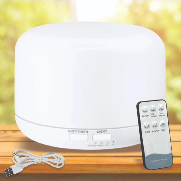 Difusor Elétrico Aroma Ultrassônico Com Led 300 ml Branco