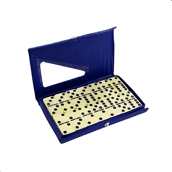 Dominó Profissional Osso Estojo 28 Peças Double Six Jogo 10mm