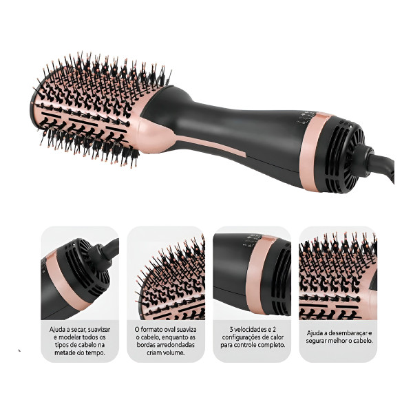 Escova Secadora Modeladora Alisadora 3 em 1 - 220v