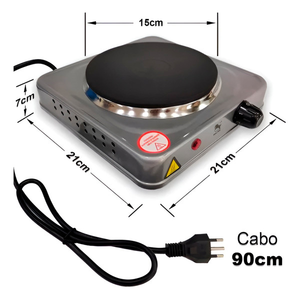 Fogão Cooktop elétrico Portátil 1 Boca 1000W