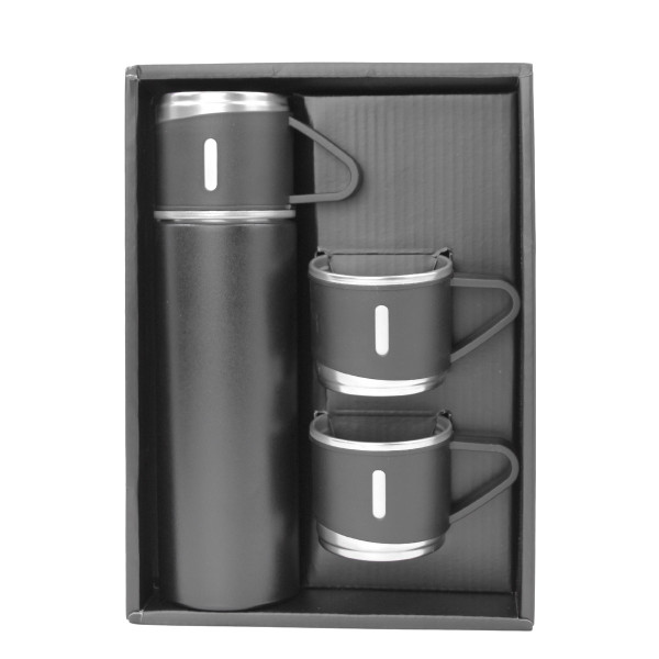 Garrafa Térmica Parede Dupla 3 Copo Aço Inox Squeeze 500ml