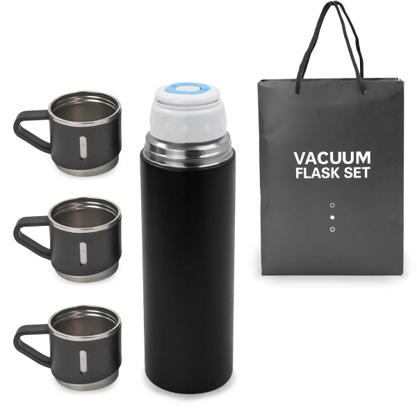 Garrafa Térmica Parede Dupla 3 Copo Aço Inox Squ...