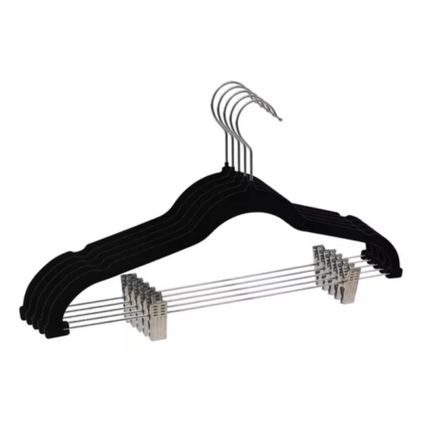 Kit 5 Cabides Slim de Veludo com 10 Presilhas – ...