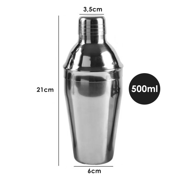 Kit Barman Profissional Coqueteleira 500ml 12 Peças Inox Caipirinha Drinks