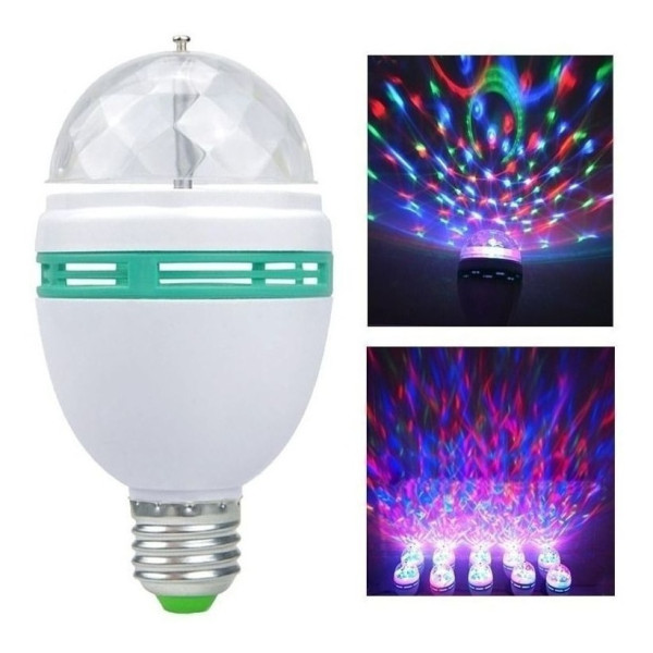 Lâmpada Bola Maluca Globo De Luz Giratória