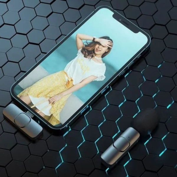 Microfone Sem Fio Transmissor Receptor De Lapela Para Android Tipo C
