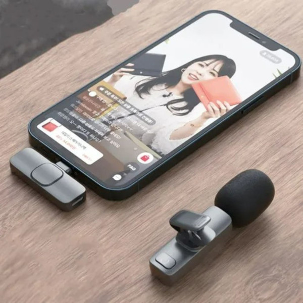 Microfone Sem Fio Transmissor Receptor De Lapela Para Android Tipo C