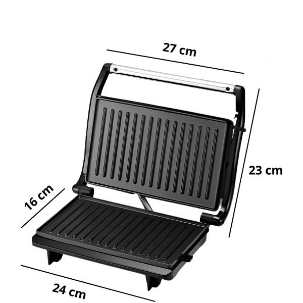 Mini Grill Elétrico de Inox Grelha Antiaderente Cozinha