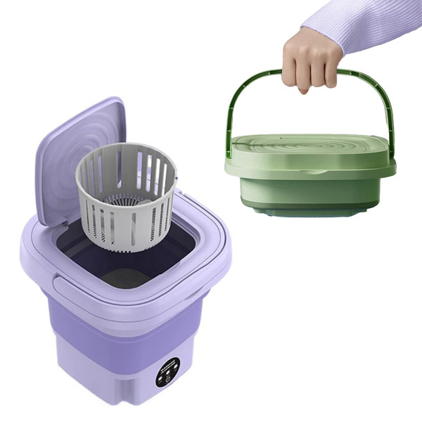 Mini Maquina De Lavar Roupas Dobrável Portátil 6,5 Litros