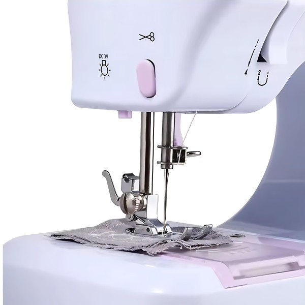 Mini Máquina De Costura 12 Pontos Portátil Tomada Pilha Branco