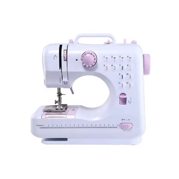 Mini Máquina De Costura 12 Pontos Portátil Tomada Pilha Branco