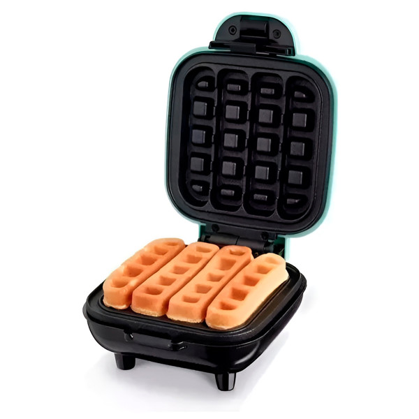 Mini Máquina de Waffle Quadrada Elétrica Antiaderente