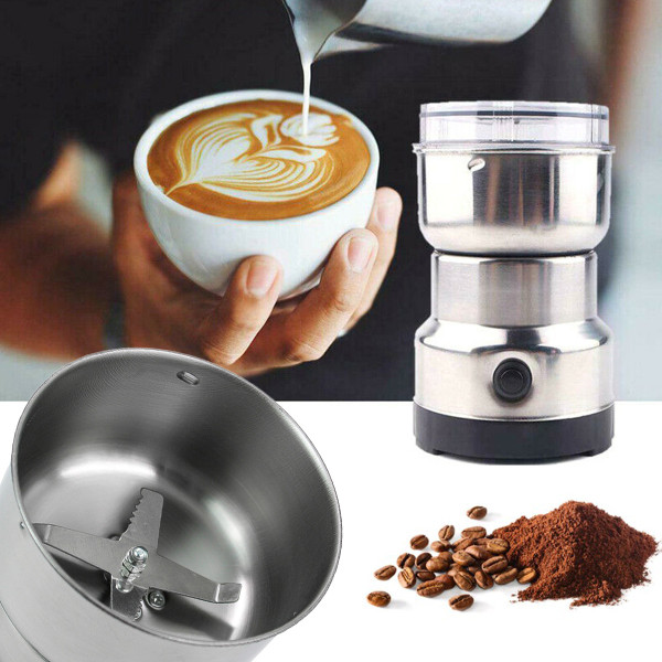 Moedor Triturador De Cafe Sementes Eletrico Aço Inox Mini 150W