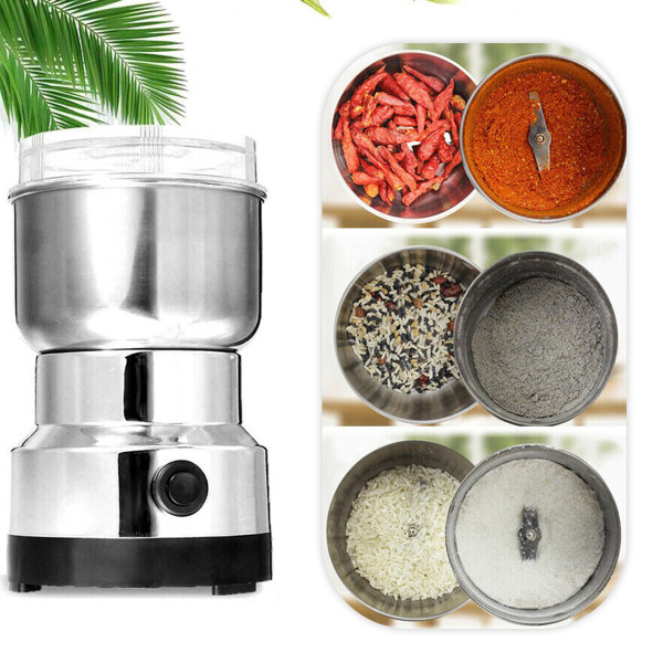 Moedor Triturador De Cafe Sementes Eletrico Aço Inox Mini 150W