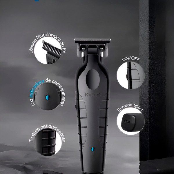 Máquina de Cortar Cabelo e Barba Profissional com Acabamento
