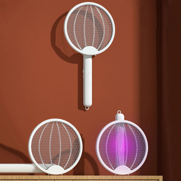 Raquete Elétrica Dobrável Mata Mosquito Repelente USB
