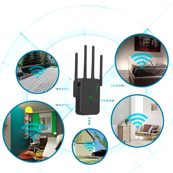 Repetidor de Sinal Wi-Fi 4 Antenas KA-X333 – Ampliador de Conexão Wireless 300Mbps