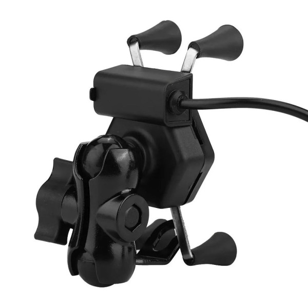 Suporte de Celular para Moto com Carregador USB – Seguro e Prático