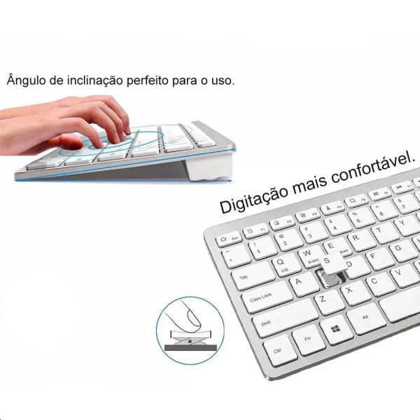 Teclado Portátil Bluetooth Sem Fio com Alta Compatibilidade