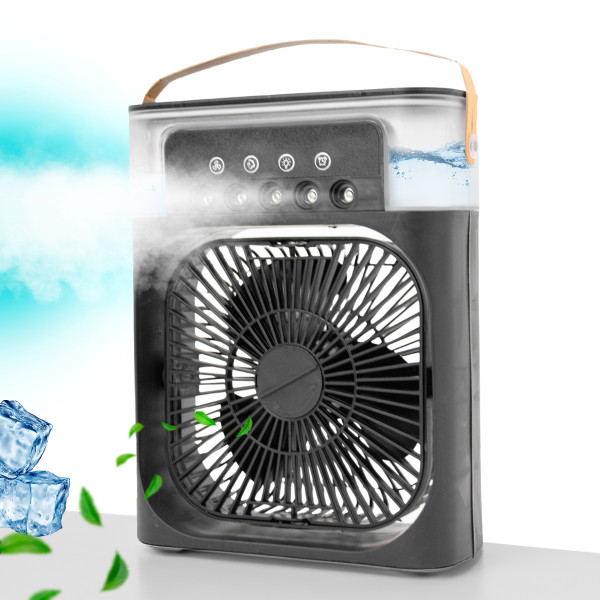 Ventilador Portátil USB 4 em 1 | Iluminação, Umidificador