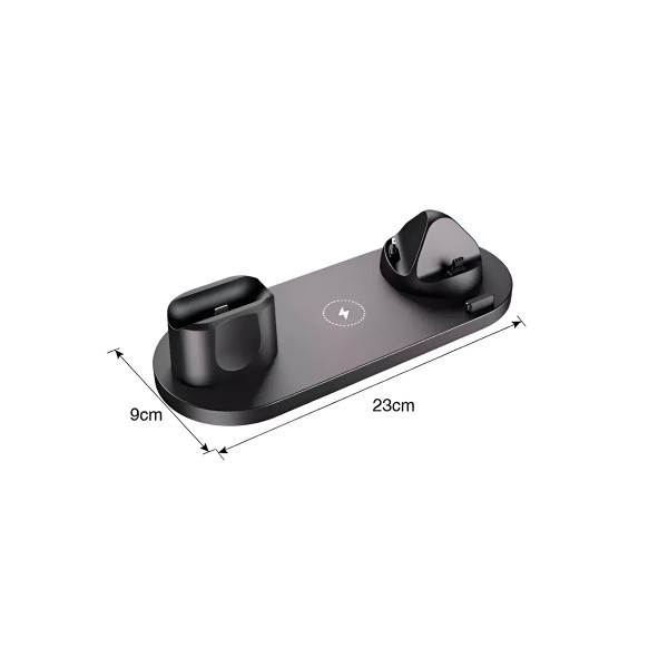Base de Carregamento 6 em 1 USB C Lightning Indução