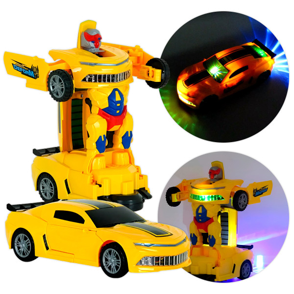Brinquedo Carro Robô 2 Em 1 Musical Bate Volta Lu...