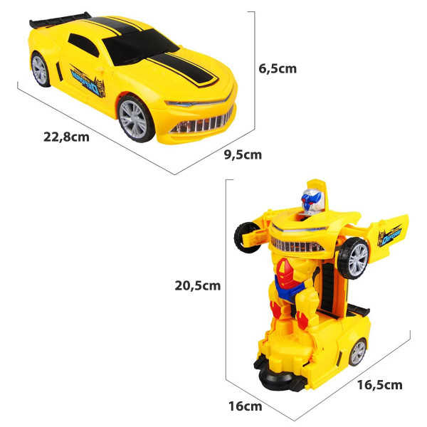 Brinquedo Carro Robô 2 Em 1 Musical Bate Volta Luzes