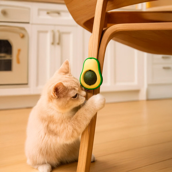 Brinquedo Felino Formato Abacate Erva Catnip Distração