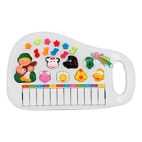 Brinquedo Mini Teclado Fazendinha Bichinhos Sons Criança