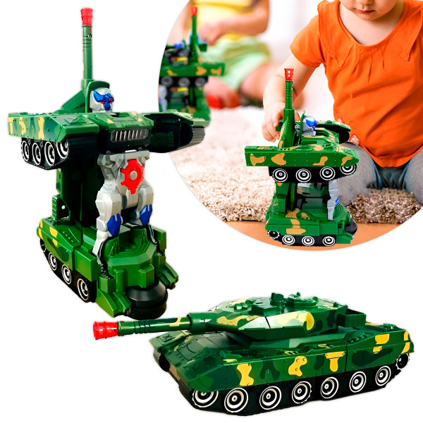 Brinquedo Tanque Combate Transformar Robô Musical...