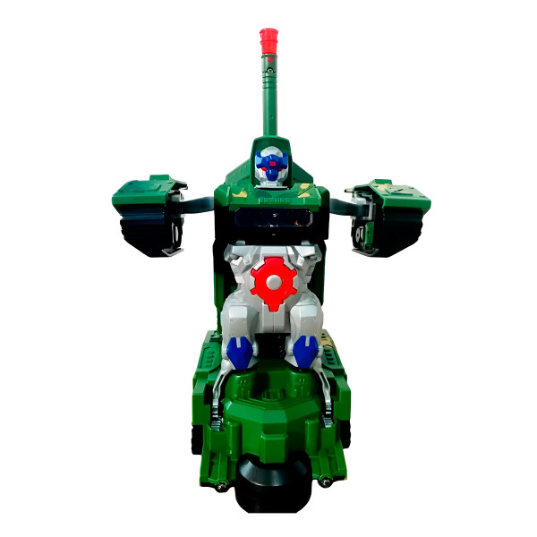 Brinquedo Tanque Combate Transformar Robô Musical Bate Volta