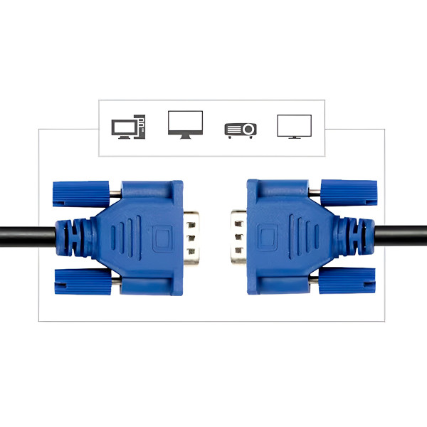 Cabo VGA Macho para Macho Monitor Vídeo Extensor 3m