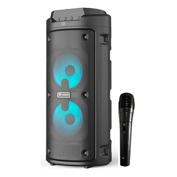 Caixa de Som Alto Falante Microfone Bluetooth Luz LED
