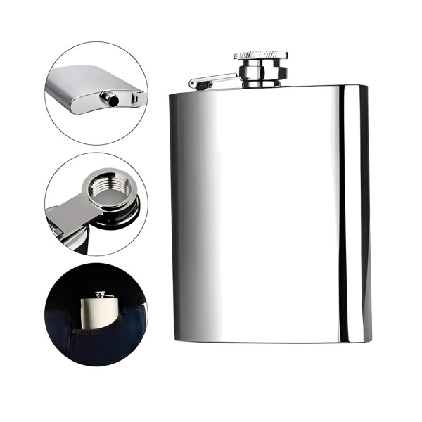 Cantil de Bolso Aço Inox Porta Bebida Resistente ...