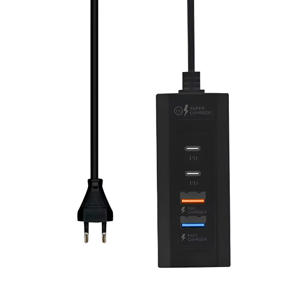 Carregador Hub 4 Entradas USB USB-C Fonte Carregam...