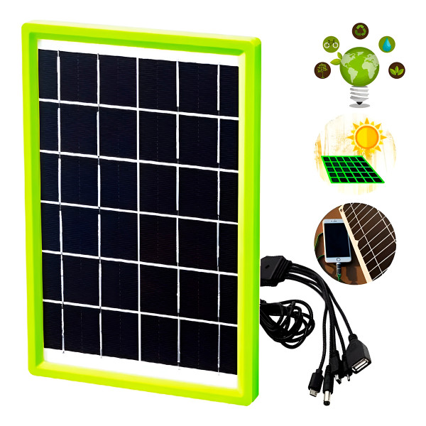 Carregador Painel Solar 5 em 1 Portátil Acampamento