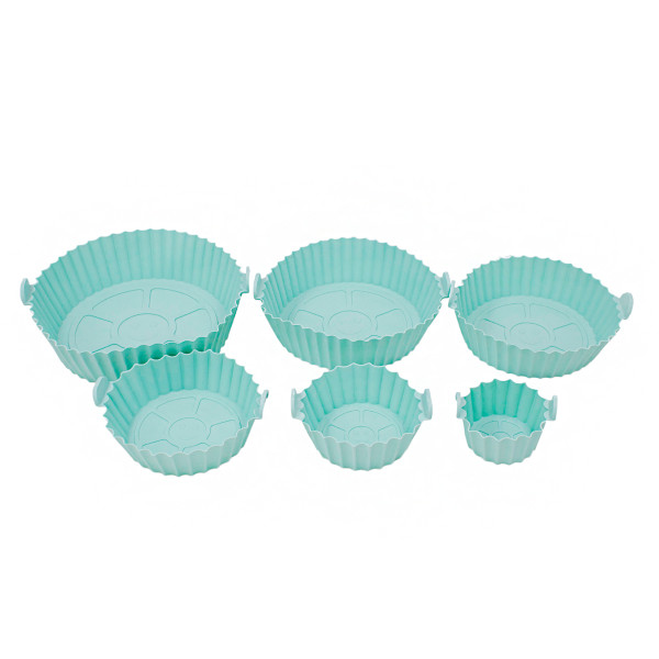 Conjunto 6 Formas Silicone Reutilizável Micro-ondas