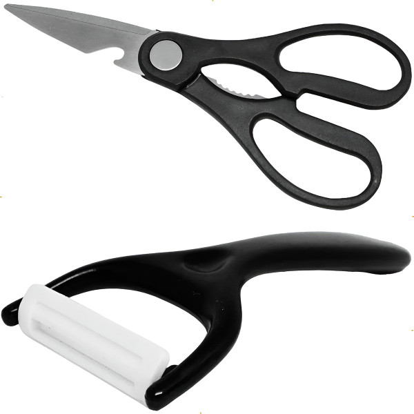 Conjunto Facas Utensílios 6 Peças Aço Inox Preto Craquelado