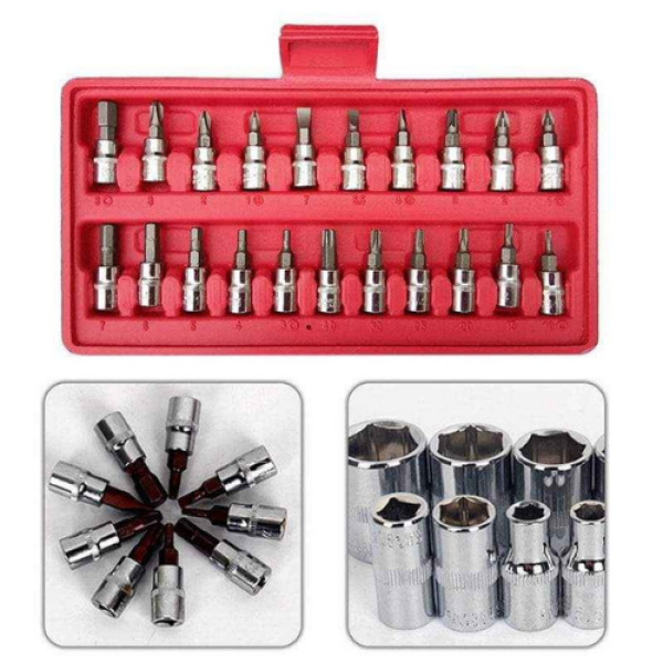 Conjunto Kit Ferramentas Soquete 1/4 46Pçs Reparos