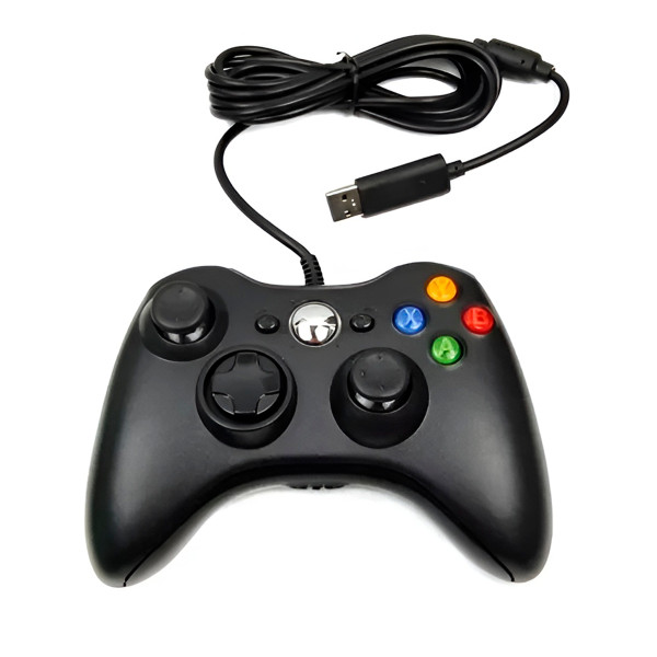 Controle USB com Fio Preto Xbox360 Vídeo Game Computador