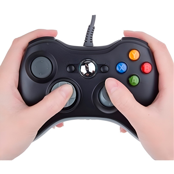 Controle USB com Fio Preto Xbox360 Vídeo Game Computador
